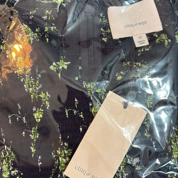 Cinq A Sept Raven Ruffle Tie Waist Long Sleeve Minidress Dress 12 NWT $395 - Picture 6 of 6